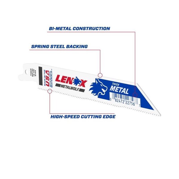 Irwin LENOX METALWOLF 6 in. Bi-Metal WAVE EDGE Reciprocating Saw Blade 14 TPI 1 blade 22756OSB614R